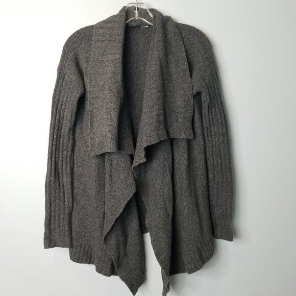 Abercrombie & Fitch gray open front  drape neck cardigan Sweater Size Small - Picture 1 of 5